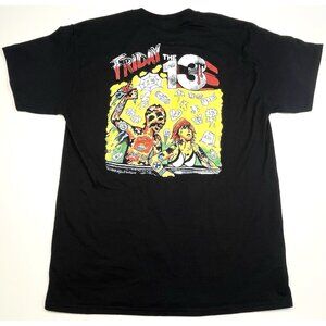 LOWBROW Friday the 13th Adult LARGE Black Weldon Lewis '23 Halloween T-SHIRT